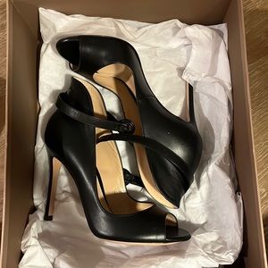 Gianvito Rossi stiletto black leather heels 5.5W